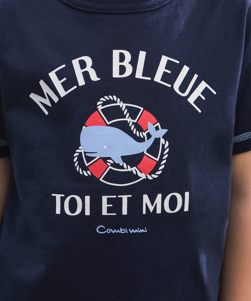 combimini(コンビミニ)の「デイリーTシャツ(マリン)(Tシャツ/カットソー・キッズ・オフホワイト/ネイビー・130/120/110/100/90/80)」の12枚目の写真