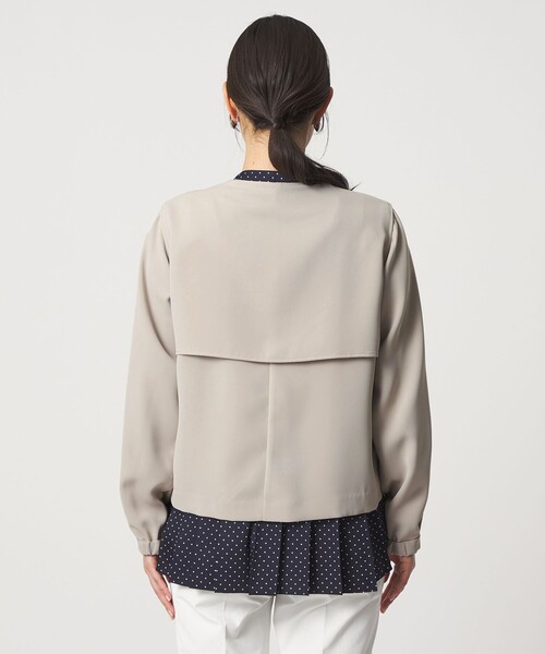 A DAY IN THE LIFE UNITED ARROWS(アデイインザライフユナイテッドアローズ)の「ツイル ノーカラー ブルゾン ‐ウォッシャブル‐<A DAY IN THE LIFE>(ブルゾン・レディース・ベージュ/ダークグレー・FREE)」の8枚目の写真