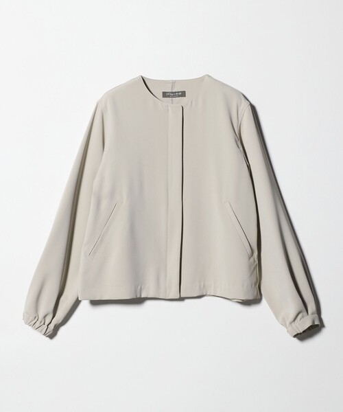A DAY IN THE LIFE UNITED ARROWS(アデイインザライフユナイテッドアローズ)の「ツイル ノーカラー ブルゾン ‐ウォッシャブル‐<A DAY IN THE LIFE>(ブルゾン・レディース・ベージュ/ダークグレー・FREE)」の16枚目の写真