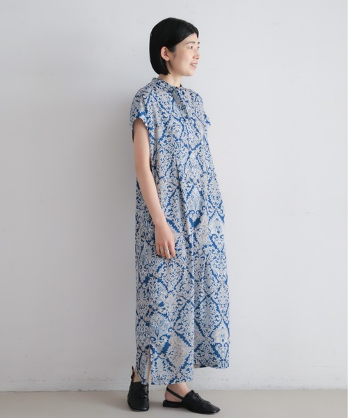 NOMBRE IMPAIR(ノンブルアンペール)の「【予約】ダイヤボタニカルプリント バンドカラーワンピース(ワンピース・レディース・ブルー・FREE)」の7枚目の写真