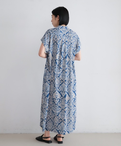 NOMBRE IMPAIR(ノンブルアンペール)の「【予約】ダイヤボタニカルプリント バンドカラーワンピース(ワンピース・レディース・ブルー・FREE)」の5枚目の写真