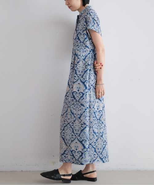 NOMBRE IMPAIR(ノンブルアンペール)の「【予約】ダイヤボタニカルプリント バンドカラーワンピース(ワンピース・レディース・ブルー・FREE)」の8枚目の写真