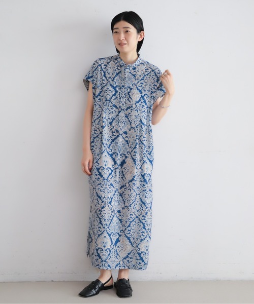 NOMBRE IMPAIR(ノンブルアンペール)の「【予約】ダイヤボタニカルプリント バンドカラーワンピース(ワンピース・レディース・ブルー・FREE)」の11枚目の写真