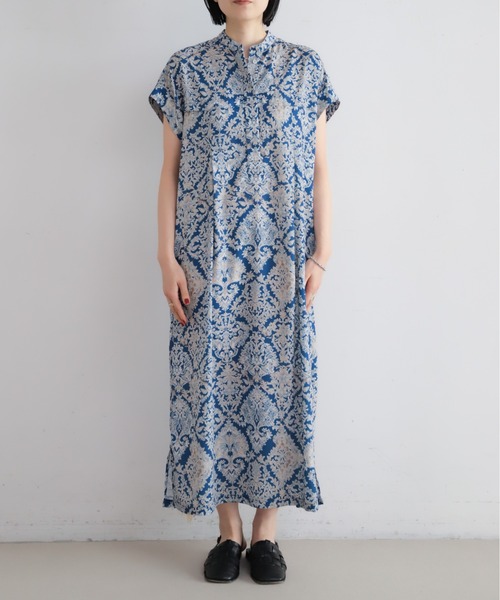 NOMBRE IMPAIR(ノンブルアンペール)の「【予約】ダイヤボタニカルプリント バンドカラーワンピース(ワンピース・レディース・ブルー・FREE)」の19枚目の写真