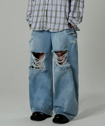 IDWS（アイドンワナセル）の「Solar Damage Maxi Denim Pants Indigo（デニムパンツ）」