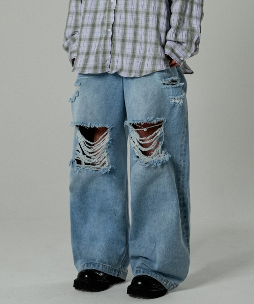 Solar Damage Maxi Denim Pants Indigo（デニムパンツ）｜IDWS
