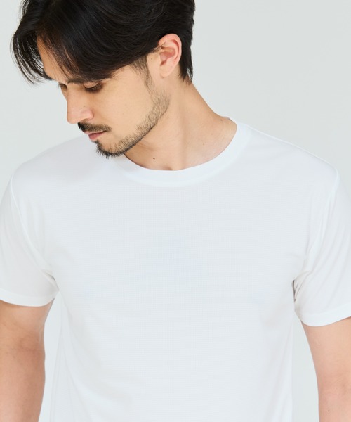 HANES(ヘインズ)の「【Hanes/ヘインズ】メンズ 大きいサイズ【2枚組】Hanes MOVES スクエアメッシュ クルーネックTシャツ(Tシャツ/カットソー・メンズ・ホワイト/ブラック・5L)」の5枚目の写真
