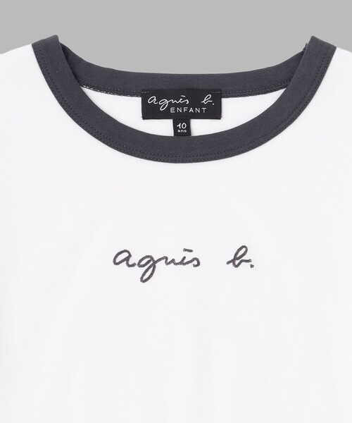agnes b.(アニエスベー)の「キッズ ロゴ 刺繍 コットン 5分袖 Tシャツ(Tシャツ/カットソー・キッズ・ホワイト系その他・8YEAR/4YEAR/10YEAR/12YEAR/6YEAR)」の3枚目の写真