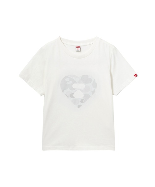 APEE BY A BATHING APE(エイピーバイアベイシングエイプ)の「CAMO HEART PRINTED TEE #1(Tシャツ/カットソー・レディース・ホワイト×グリーン/ホワイト×ピンク/ホワイト×ネイビー・SMALL/X-SMALL)」の2枚目の写真