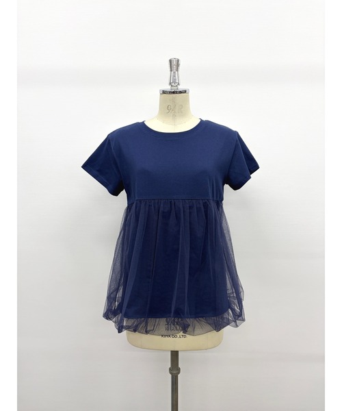 Belta attrice(ベルタアトリーチェ)の「裾バルーンチュール切り替え半袖カットソー(Tシャツ/カットソー・レディース・ブラック/ネイビー/ホワイト・FREE)」の14枚目の写真