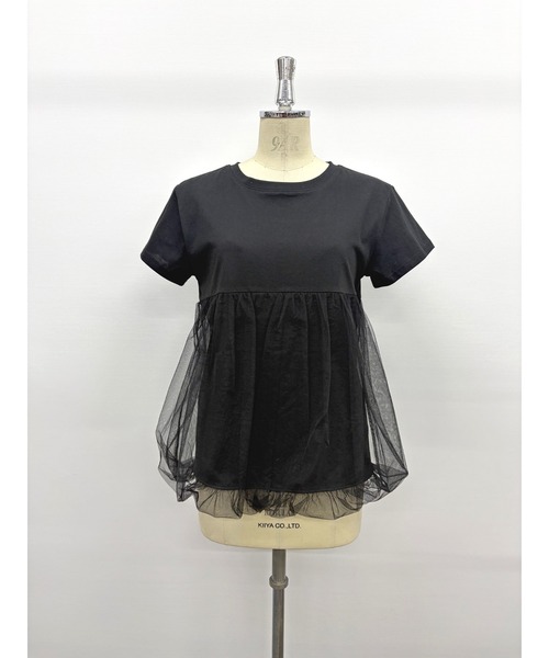 Belta attrice(ベルタアトリーチェ)の「裾バルーンチュール切り替え半袖カットソー(Tシャツ/カットソー・レディース・ブラック/ネイビー/ホワイト・FREE)」の17枚目の写真