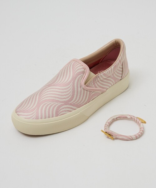 Au BANNISTER（オゥバニスター）の「【シルクネクタイ生地使用】スリッポンスニーカー（スニーカー・レディース・ベージュ/ピンク/ブラック・S/M/L）」の9枚目の写真