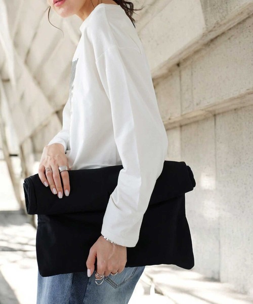 antiqua（アンティカ）の「REC BAGB レコードバッグ（トートバッグ・レディース・カーキ/ブラック・ONESIZE）」の11枚目の写真