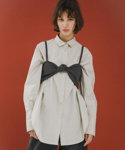 LAATO（ラート）の「twist bustier（キャミソール・レディース・ダークグレー/オフホワイト・FREE）」の3枚目の写真