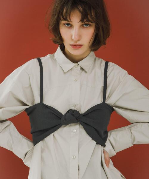 LAATO（ラート）の「twist bustier（キャミソール・レディース・ダークグレー/オフホワイト・FREE）」の5枚目の写真