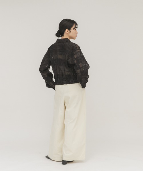 KBF(ケイビーエフ)の「シアーチェックコンパクトシャツ(シャツ/ブラウス・レディース・ブラック/ライトグレー/オフホワイト・ONE)」の17枚目の写真