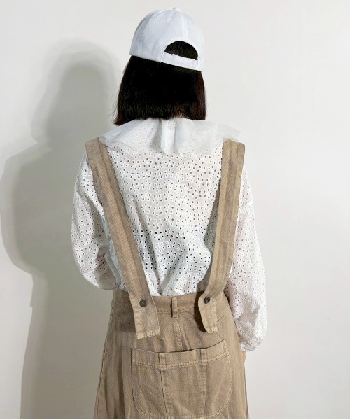 MIDVEIN(ミッドヴェイン)の「denim SK with suspender(デニムスカート・レディース・ブルー/ベージュ/ネイビー/ホワイト・FREE)」の8枚目の写真