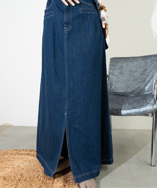 MIDVEIN(ミッドヴェイン)の「denim SK with suspender(デニムスカート・レディース・ブルー/ベージュ/ネイビー/ホワイト・FREE)」の12枚目の写真