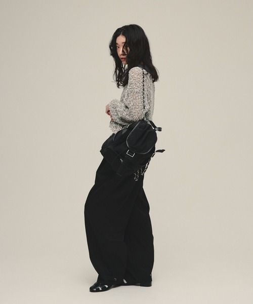 eL（エル）の「【eL】3G Mix Nep Polo/660172（ニット/セーター・レディース・ネイビー/グレー系その他/アイボリー・FREE）」の10枚目の写真