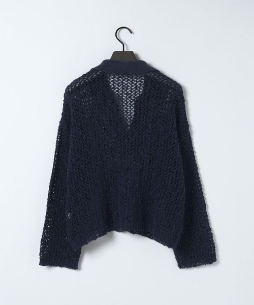 eL（エル）の「【eL】3G Mix Nep Polo/660172（ニット/セーター・レディース・ネイビー/グレー系その他/アイボリー・FREE）」の19枚目の写真