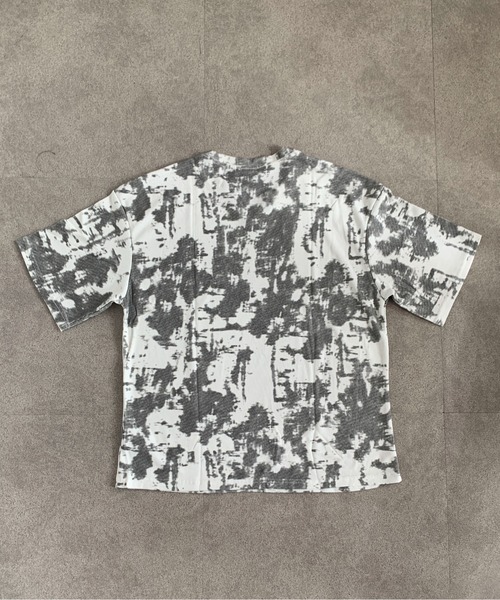 link lot(リンクロット)の「アンティーク模様・ジャガード ルーズフィットキーネックシャツ(Tシャツ/カットソー・メンズ・ブラック/ホワイト・L/M)」の7枚目の写真