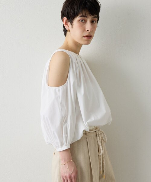 THE PAUSE（ザ ポーズ）の「【THE PAUSE】オープンショルダーブラウス（シャツ/ブラウス・レディース・ブラック/オフホワイト・FREE）」の9枚目の写真