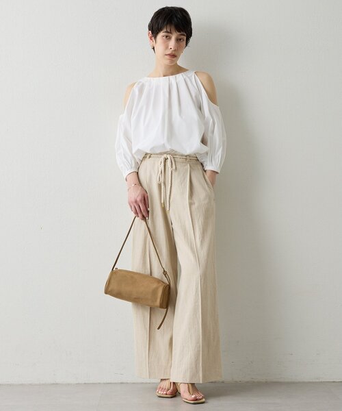 THE PAUSE（ザ ポーズ）の「【THE PAUSE】オープンショルダーブラウス（シャツ/ブラウス・レディース・ブラック/オフホワイト・FREE）」の11枚目の写真