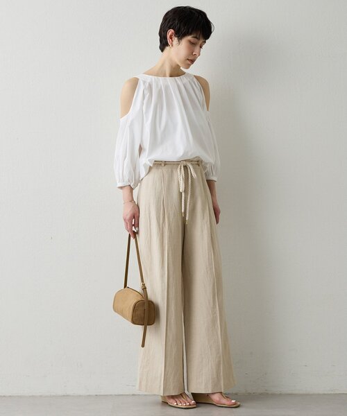 THE PAUSE（ザ ポーズ）の「【THE PAUSE】オープンショルダーブラウス（シャツ/ブラウス・レディース・ブラック/オフホワイト・FREE）」の10枚目の写真