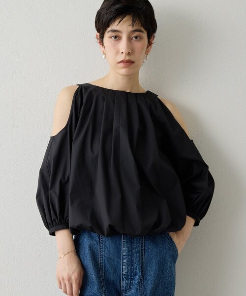 THE PAUSE（ザ ポーズ）の「【THE PAUSE】オープンショルダーブラウス（シャツ/ブラウス・レディース・ブラック/オフホワイト・FREE）」の13枚目の写真