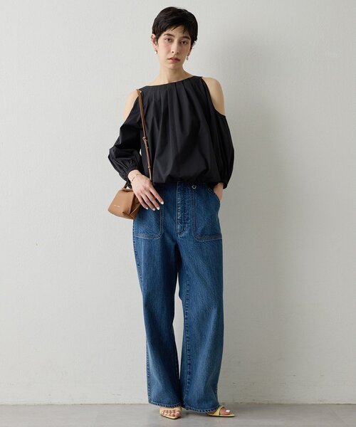 THE PAUSE（ザ ポーズ）の「【THE PAUSE】オープンショルダーブラウス（シャツ/ブラウス・レディース・ブラック/オフホワイト・FREE）」の14枚目の写真
