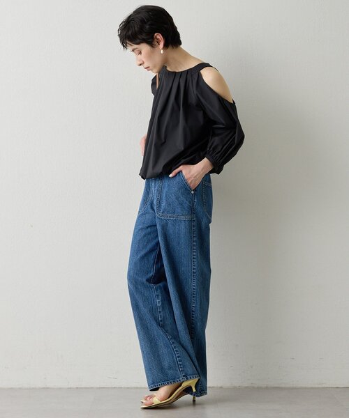 THE PAUSE（ザ ポーズ）の「【THE PAUSE】オープンショルダーブラウス（シャツ/ブラウス・レディース・ブラック/オフホワイト・FREE）」の15枚目の写真