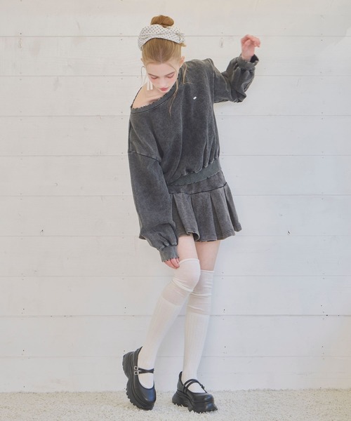Heather（ヘザー）の「【UVカットなのに、ちゃんとあざとい。】UVプリーツミニスカート　666494（スカート・レディース・スミクロ/グレー系その他/ピンク・FREE）」の5枚目の写真