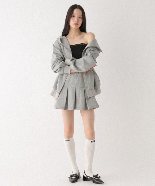 Heather（ヘザー）の「【UVカットなのに、ちゃんとあざとい。】UVプリーツミニスカート　666494（スカート・レディース・スミクロ/グレー系その他/ピンク・FREE）」の21枚目の写真
