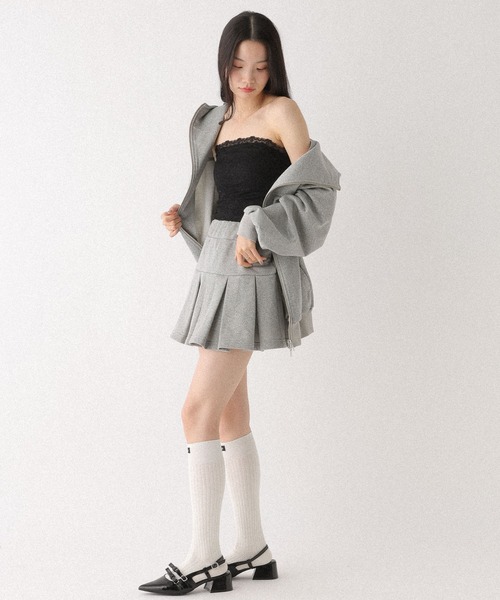 Heather（ヘザー）の「【UVカットなのに、ちゃんとあざとい。】UVプリーツミニスカート　666494（スカート・レディース・スミクロ/グレー系その他/ピンク・FREE）」の22枚目の写真