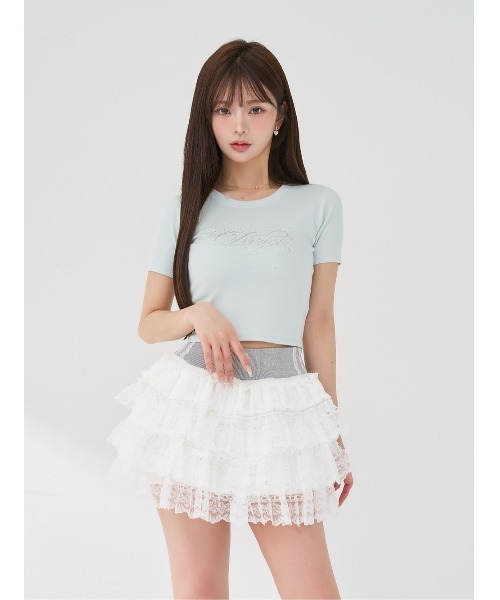 Darich ロゴビジューエンジェルモチーフTシャツ Darich（ダーリッチ） tシャツ ロゴビジューエンジェルモチーフTシャツ