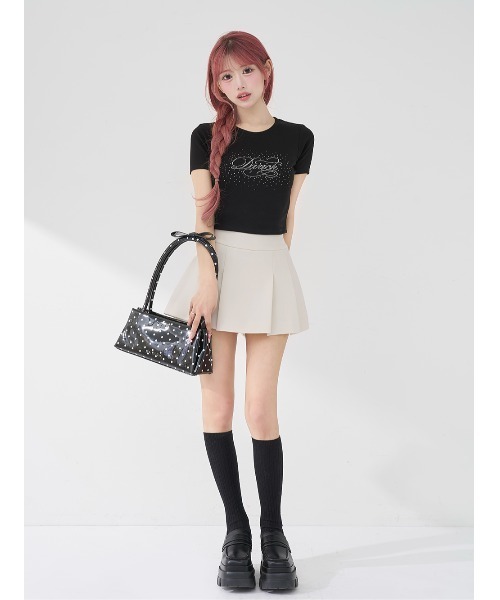 Darich(ダーリッチ)の「ロゴビジューエンジェルモチーフTシャツ(Tシャツ/カットソー・レディース・サックスブルー/ブラック/ピンク/ホワイト・FREE)」の17枚目の写真