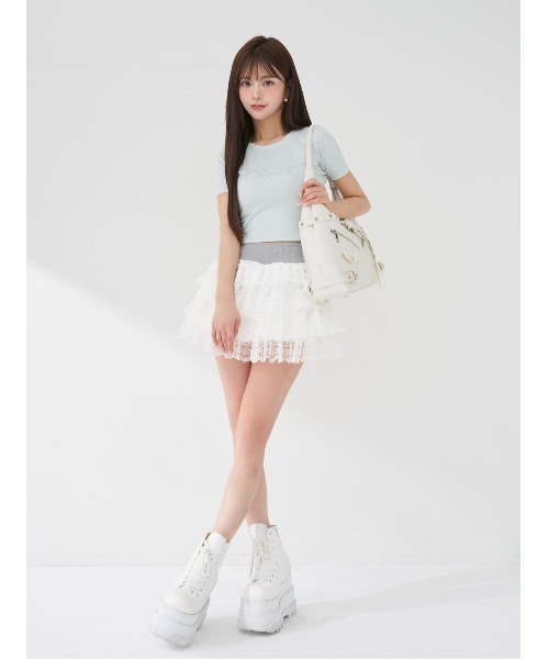 Darich(ダーリッチ)の「ロゴビジューエンジェルモチーフTシャツ(Tシャツ/カットソー・レディース・サックスブルー/ブラック/ピンク/ホワイト・FREE)」の22枚目の写真