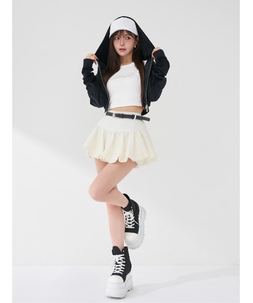 Darich(ダーリッチ)の「ロゴビジューエンジェルモチーフTシャツ(Tシャツ/カットソー・レディース・サックスブルー/ブラック/ピンク/ホワイト・FREE)」の12枚目の写真