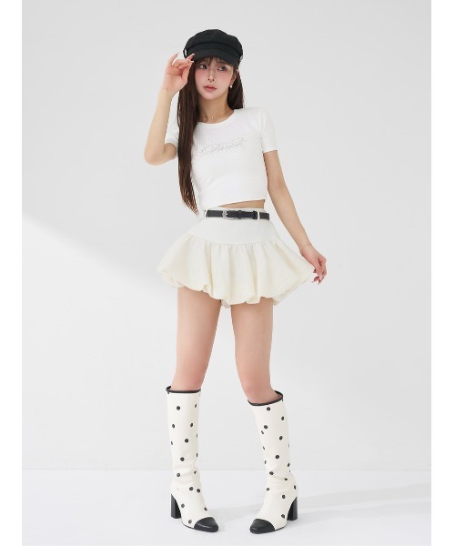 Darich(ダーリッチ)の「ロゴビジューエンジェルモチーフTシャツ(Tシャツ/カットソー・レディース・サックスブルー/ブラック/ピンク/ホワイト・FREE)」の14枚目の写真