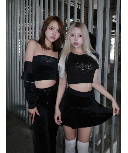 Darich(ダーリッチ)の「ロゴビジューエンジェルモチーフTシャツ(Tシャツ/カットソー・レディース・サックスブルー/ブラック/ピンク/ホワイト・FREE)」の5枚目の写真