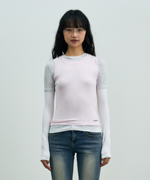 COMET LAYERED SLEEVE TOP / PINK