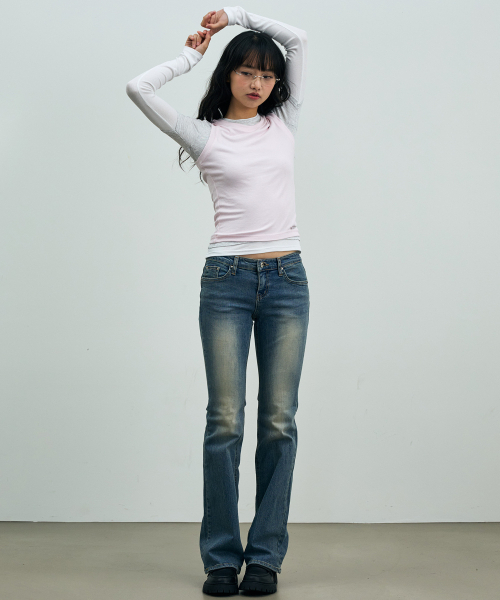 ARI（アリ）の「COMET LAYERED SLEEVE TOP / PINK（Tシャツ/カットソー・レディース・ピンク・FREE）」の5枚目の写真