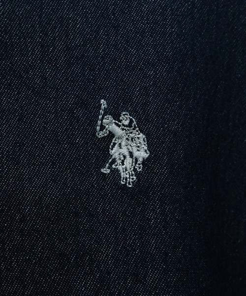 U.S. POLO ASSN.(ユーエスポロアッスン)の「U.S. POLO ASSN. (ユーエスポロアッスン) オーバーサイズ 長袖 シャツ 綿100% ロゴ 刺繍 無地(シャツ/ブラウス・メンズ・ネイビー/サックスブルー/ホワイト/ブラック・L/LL/M)」の18枚目の写真