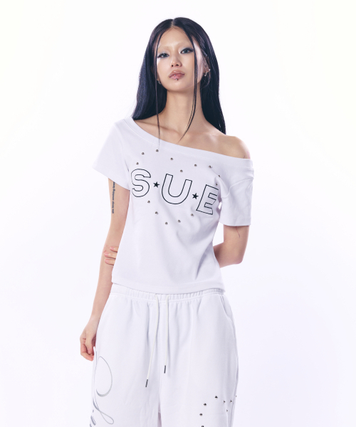 SETUP-EXE(セットアップイーエックスイー)の「SUE WIDE NECK TOP / WHITE(Tシャツ/カットソー・レディース・その他・OS)」の1枚目の写真
