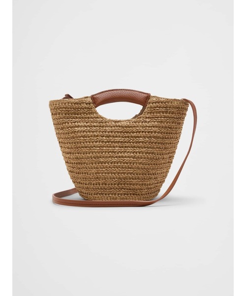 BANANA REPUBLIC FACTORY STORE(バナナリパブリック ファクトリーストア)の「BANANA REPUBLIC FACTORY STORE ストロー ミニバケット クロスボディバッグ(ショルダーバッグ・レディース・ブラウン/ブラック・ONE SIZE)」の9枚目の写真