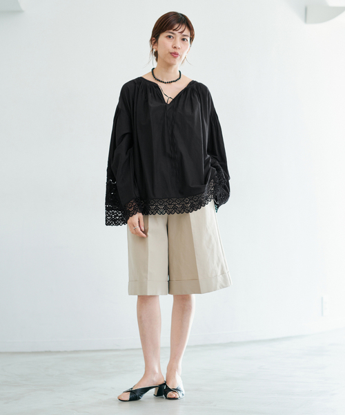 IENA（イエナ）の「カットワークレースブラウス（シャツ/ブラウス・レディース・ブラック/ホワイト・FREE）」の16枚目の写真