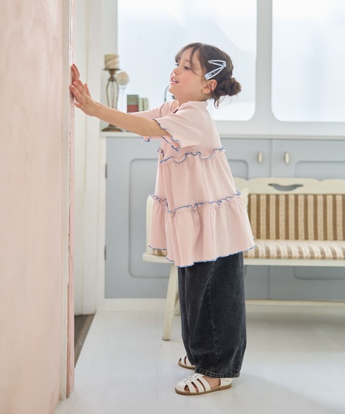 Piet（ピエット）の「【綿100%】カーブ デニム パンツ（デニムパンツ・キッズ・ブラック/サックスブルー・130/120/110/100）」の10枚目の写真