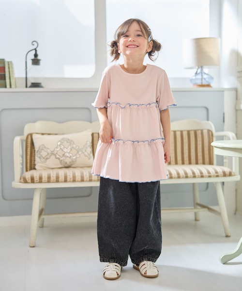 Piet（ピエット）の「【綿100%】カーブ デニム パンツ（デニムパンツ・キッズ・ブラック/サックスブルー・130/120/110/100）」の9枚目の写真