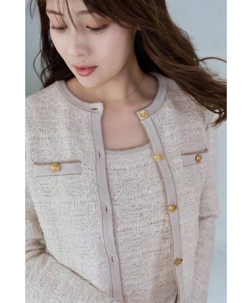 Her lip to(ハーリップトゥー)の「Spring Tweed Dress Set(ワンピース・レディース・ネイビー/ベージュ系・S/M)」の5枚目の写真