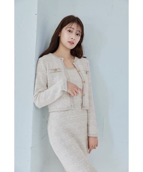 Her lip to(ハーリップトゥー)の「Spring Tweed Dress Set(ワンピース・レディース・ネイビー/ベージュ系・S/M)」の6枚目の写真